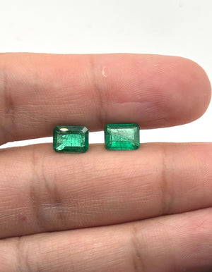 natural emerald pair emerald cut 2.94 carat loose gemstones