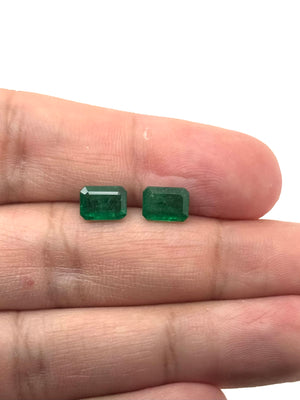 natural emerald pair emerald cut 2.96 carat loose gemstones