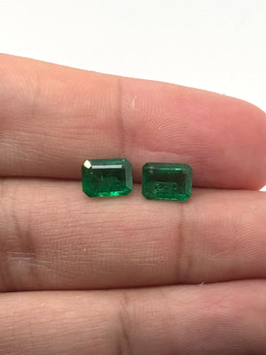 natural emerald pair emerald cut 2.76 carat loose gemstones