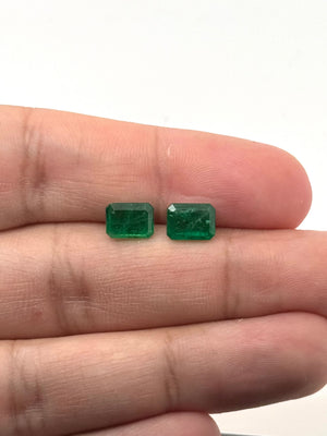 natural emerald pair emerald cut 3.55 carat loose gemstones