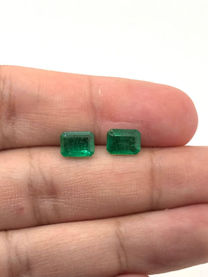 natural emerald pair emerald cut 3.32 carat loose gemstones