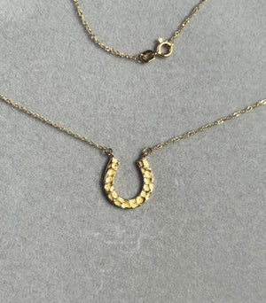 U-Shaped Gold Pendant in 14K Yellow Gold – Minimalist Gold Necklace, Dainty Everyday Pendant Jewelry Gift