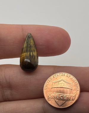 Golden Tiger Eye Pear Briolette 21x10mm Top Drilled Loose Gemstone | Natural Tiger Eye Drop Bead | Pendant Jewelry Making