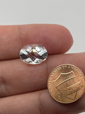 White Topaz Oval Checker Cut 14x10mm AAA Loose Gemstone | Natural White Topaz Faceted Stone | Ring Pendant Jewelry Making
