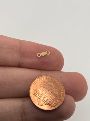 7.5x2.1mm 14K Yellow Gold Chain Tag | Solid Gold Necklace Bracelet Jewelry Supplies