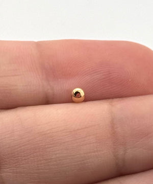 3mm 14K Yellow Gold Ball Beads with Through Hole for Stringing, Jewelry Supplies (Set of 10)
