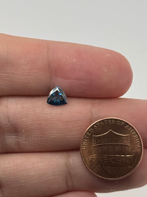 Natural Blue Diamond 0.56ct Trillion Cut 6.2mm Treated SI1 Clarity Loose Diamond | Rose Cut Option | Jewelry Making Stone