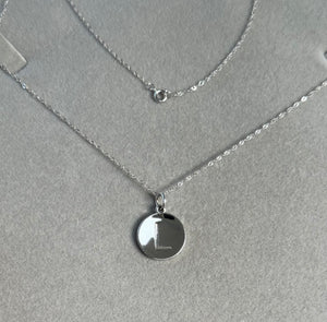 L- Initial Gold Pendant in 14K White Gold – Minimalist Initial Necklace, Dainty Everyday Pendant Jewelry Gift