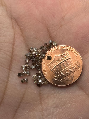 Natural Brown Diamond 2.2mm Round 5pcs Lot SI1 SI2 Loose Diamonds | Light Medium Dark Shades | Jewelry Making Stones