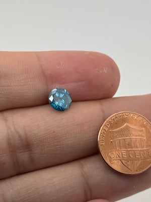 Natural Blue Diamond 1.38 Ct Round 7.1mm I3 Loose Blue Diamond Rare Colored Diamond for Engagement Ring Jewelry