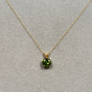 3.65–4.25 Cts 10mm AAA Round Peridot Solitaire Pendant in 14K Yellow Gold | Natural Green Peridot Necklace, August Birthstone Jewelry