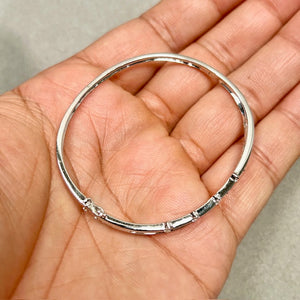 Diamond Bangle in 18K White Gold | 0.33–0.37 Ct Natural Diamond Bracelet | Elegant Fine Jewelry Bangle Gift for Her