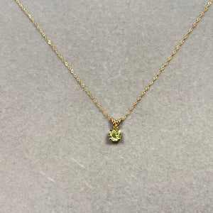 0.50–0.65 Cts 5mm AAA Round Peridot Solitaire Pendant in 14K Yellow Gold | Natural Peridot Necklace, August Birthstone Jewelry for Women