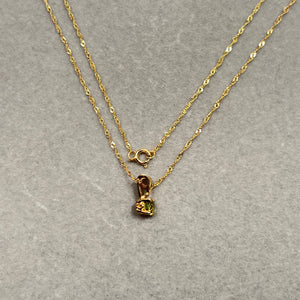 0.23–0.33 Cts 4mm AAA Round Peridot Solitaire Pendant in 14K Yellow Gold | Natural Peridot Necklace, August Birthstone Jewelry for Women