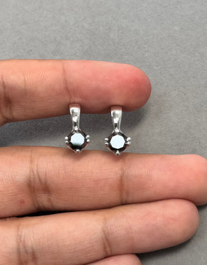 2.07 Cts Black & White Diamond Stud Earrings in 14K White Gold  |Elegant Diamond Jewelry