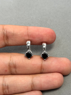 2.07 Cts Black & White Diamond Stud Earrings in 14K White Gold  |Elegant Diamond Jewelry