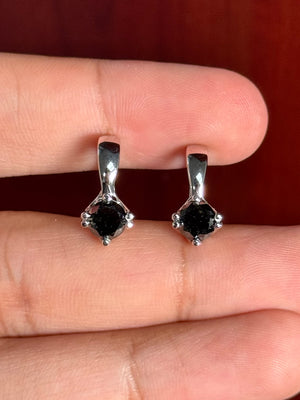 2.07 Cts Black & White Diamond Stud Earrings in 14K White Gold  |Elegant Diamond Jewelry