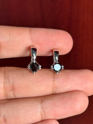 2.07 Cts Black & White Diamond Stud Earrings in 14K White Gold  |Elegant Diamond Jewelry