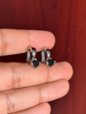2.07 Cts Black & White Diamond Stud Earrings in 14K White Gold  |Elegant Diamond Jewelry