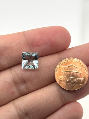 Aquamarine Princess Cut 2.87 Ct AA Quality Square Blue Aquamarine Loose Gemstone for Ring Pendant Jewelry Making