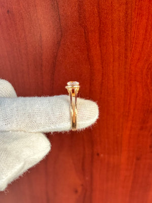 0.93 Ct White Sapphire Solitaire Ring – 6mm Round AA White Sapphire in 14k Rose Gold, Size 7 | Engagement, Promise, Anniversary Ring