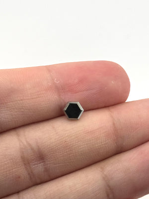 Hexagon Black Diamond 0.94 Ct GIA Certified VS1 Loose Fancy Black Diamond 5.55mm for Engagement Ring Jewelry Making Gift
