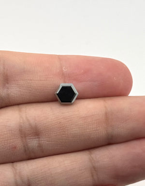 Hexagon black diamond 2.29 ct GIA certified loose gemstone close-up