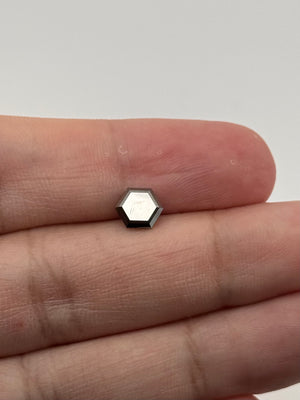 Hexagon Black Diamond 1.47 Ct Loose Fancy Black Diamond 6.45mm Hex Cut Natural Diamond for Engagement Ring Jewelry Making Gift