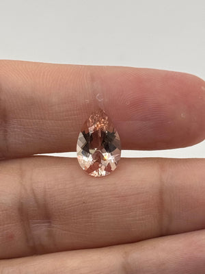 Natural Morganite Pear 14x9mm 3.63 Cts AAA Peach Pink Loose Gemstone | Engagement Ring, Pendant, Jewelry Making