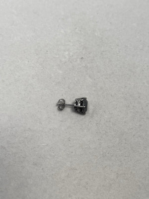 2.00 Ct Round Black Diamond Men’s Stud Earring | 6.20–8.61mm AAA EGL USA Certified in 14K Blackened White Gold | Push Back, Gift Jewelry