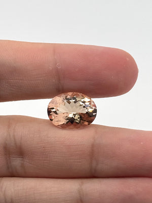 Natural Morganite Oval 16x12mm AAA Peach Pink Loose Gemstone 7.75–8.46 Cts | Engagement Ring, Pendant, Fine Jewelry