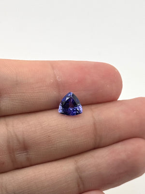 Natural Tanzanite Trillion Cut 8mm 2.04 Ct AAAA Blue Violet Loose Gemstone | Triangle Gem for Ring, Pendant Jewelry