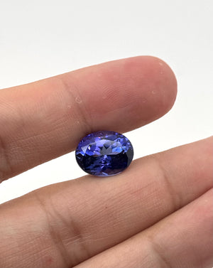 Natural Tanzanite Oval 14x11mm 8.73 Cts AAA Blue Violet Loose Gemstone | Statement Ring, Pendant, Fine Jewelry