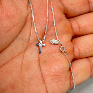 Children’s Diamond Cross Pendant | 0.01 Ct Natural Diamond | SI2-I1 Clarity I-J Color | Kids Religious Jewelry Gift Necklace