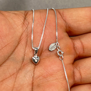 Children’s Diamond Heart Pendant in Silver | 0.01 Ct Natural Diamond | SI2-I1 Clarity I-J Color | Kids Jewelry Gift Necklace
