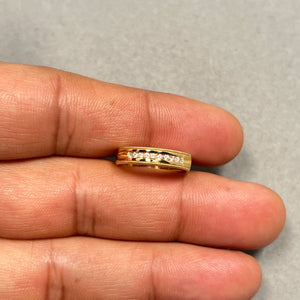 0.10 Ct SI1–SI2 Clarity I–J Color Round Diamond Milgrain Wedding Band in 18K Yellow Gold