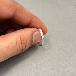 0.18 Ct VS2 Diamond Wedding Band | Round Channel Set Open Ends Ring | 18K White Gold Fine Jewelry | Bridal & Anniversary Gift