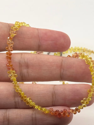 Blue multi color sapphire bead necklace silver