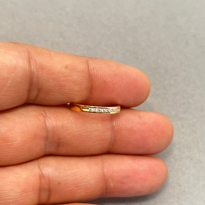 0.15–0.20 Ct Diamond Wedding Band | SI1–SI2 I–J Round Channel Set Ring | 18K Yellow Gold Fine Jewelry | Size 5.5 Bridal Band