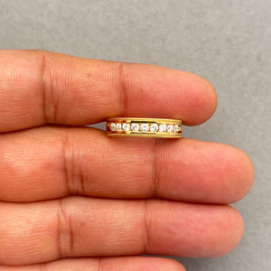 0.45–0.50 Ct Diamond Milgrain Wedding Ring | SI1–SI2 I–J Round Channel Set Band | 18K Yellow Gold Fine Jewelry | Size 7