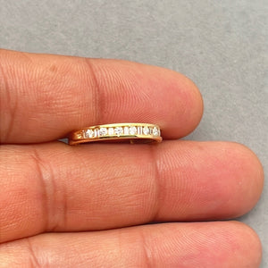 0.20–0.25 Ct Diamond Wedding Band | Round & Baguette Channel Set Ring | SI1–SI2 I–J | 18K Yellow Gold Fine Jewelry