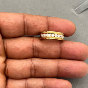 0.70–0.75 Ct Diamond Milgrain Wedding Band | SI1–SI2 I–J Round Channel Set Ring | 18K Yellow Gold Fine Jewelry Ring size 7