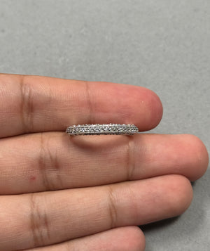 0.45-0.50 Ct Diamond Filigree Wedding Band – 14K White Gold Ring with 55 Diamonds, SI2-I1 Clarity I-J Color, Size 7.5
