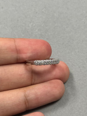 0.45-0.50 Ct Diamond Filigree Wedding Band – 14K White Gold Ring with 55 Diamonds, SI2-I1 Clarity I-J Color, Size 7.5
