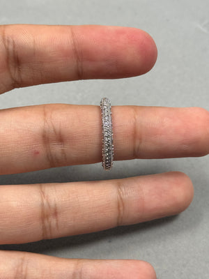 0.45-0.50 Ct Diamond Filigree Wedding Band – 14K White Gold Ring with 55 Diamonds, SI2-I1 Clarity I-J Color, Size 7.5