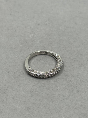 0.45-0.50 Ct Diamond Filigree Wedding Band – 14K White Gold Ring with 55 Diamonds, SI2-I1 Clarity I-J Color, Size 7.5