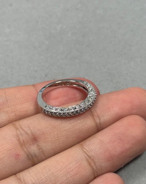 0.45-0.50 Ct Diamond Filigree Wedding Band – 14K White Gold Ring with 55 Diamonds, SI2-I1 Clarity I-J Color, Size 7.5