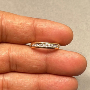 18K Yellow Gold Princess Cut Diamond Wedding Band - Size 5