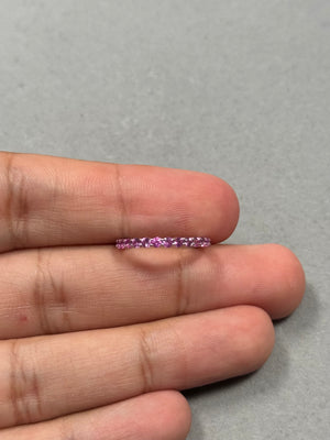 0.68 Cts Pink Sapphire Eternity Ring in 14K Pink Gold Available in Ring Size 4.5