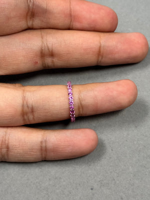 0.68 Cts Pink Sapphire Eternity Ring in 14K Pink Gold Available in Ring Size 4.5